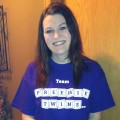 Kim wearing Team Preemie Twins tshirt.